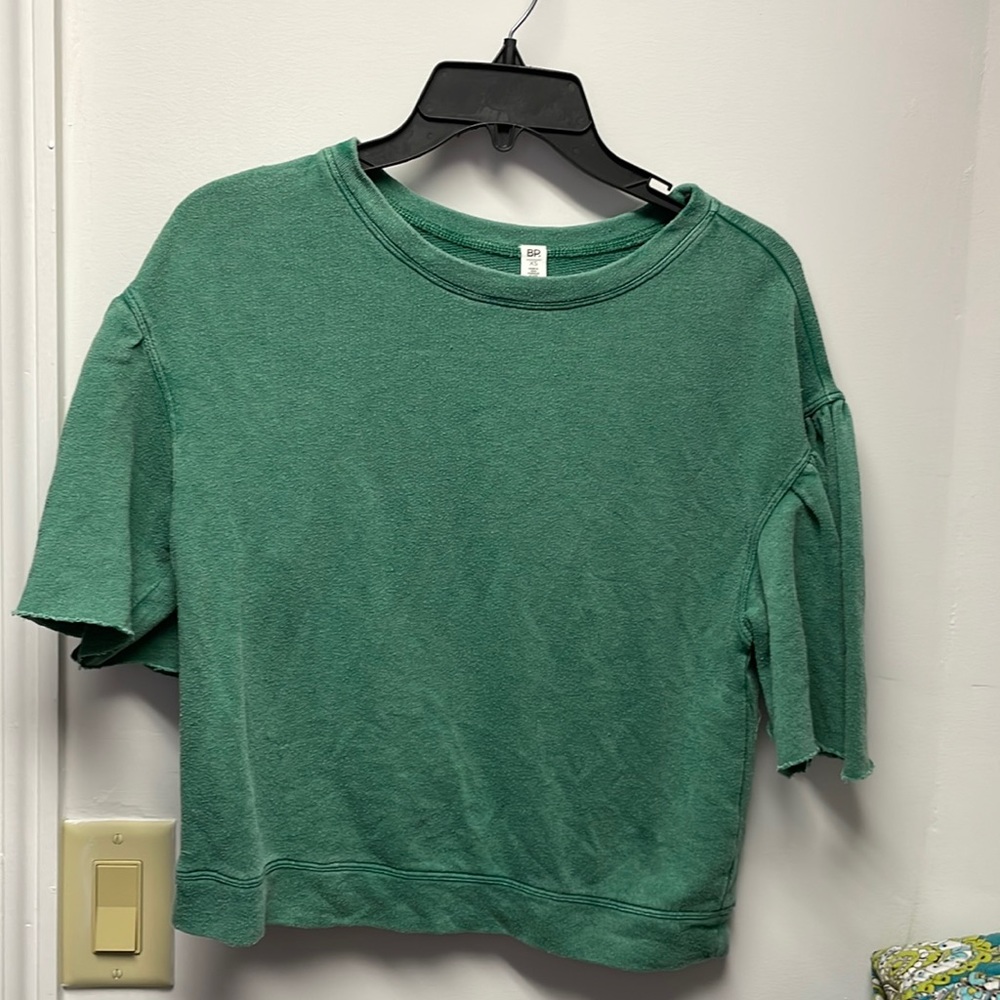 BP. Green flutter sleeve top
